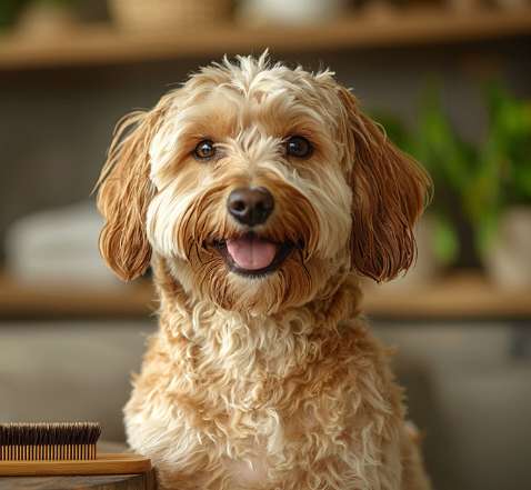 Chien propre et heureux après toilettage